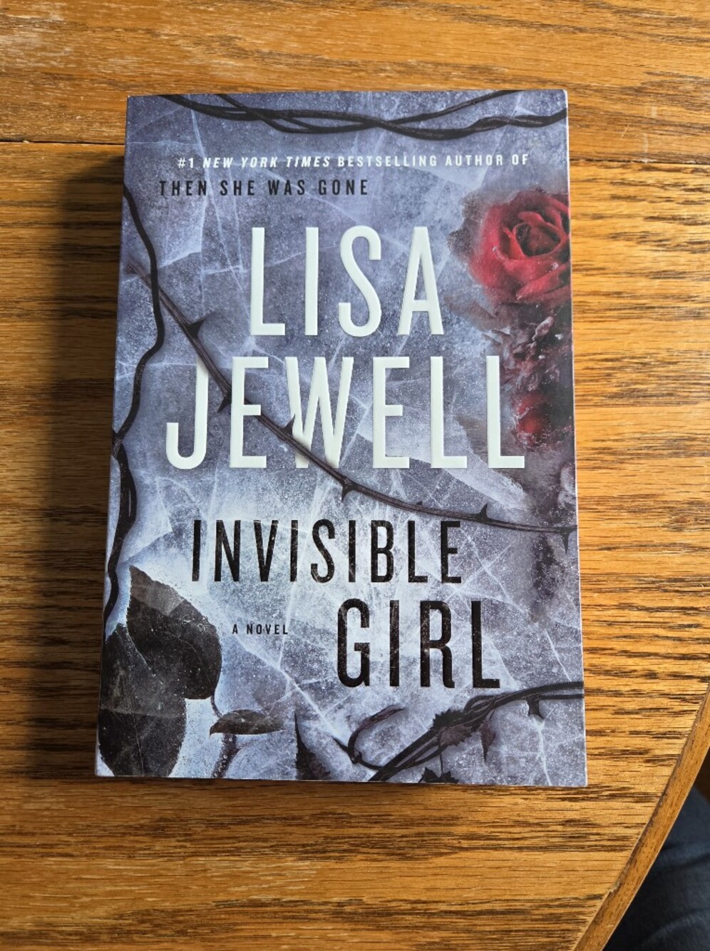 Lisa Jewell "Invisible Girl" Paperback - Gray & Black Cover with Red Rose Accent